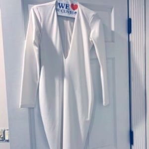 Nookie White Low Neck Midi Dress